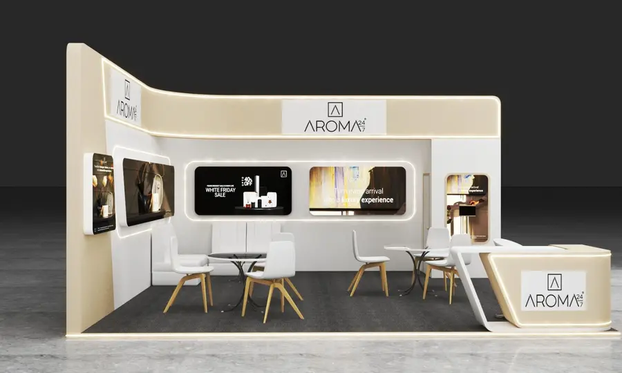 Aroma 247 exhibition stall fabricated in Karachi